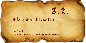 Bárdos Klaudia névjegykártya