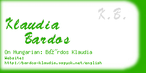 klaudia bardos business card